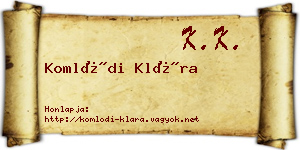 Komlódi Klára névjegykártya