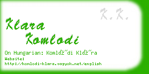 klara komlodi business card